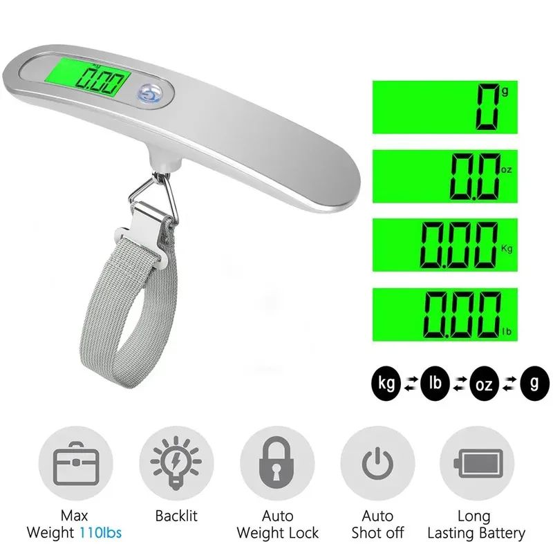 Luggage Scale Hanging - Fish Scales 50kg/110lb Portable Electronic Backlight