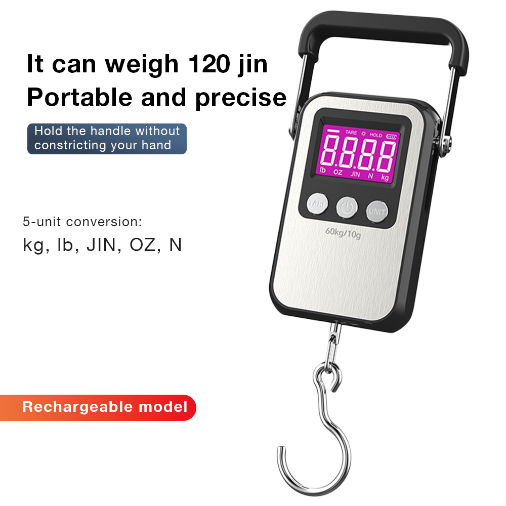 Luggage Scale Hanging - 60Kg/10g Portable Hanging Hook Scale LCD