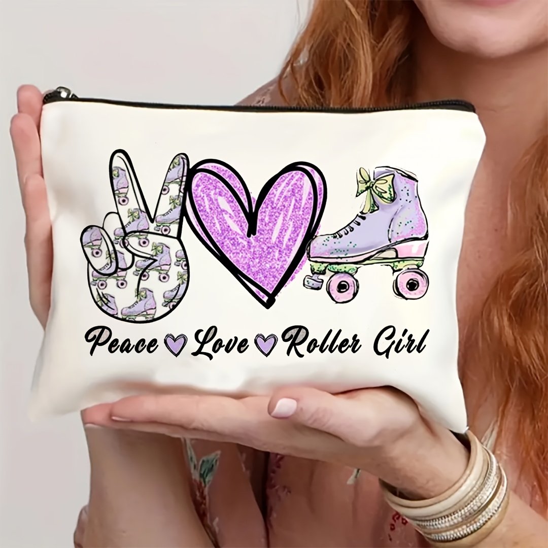 Travel Accessories For Girls - 1Pc Peace, Love & Roller Skating