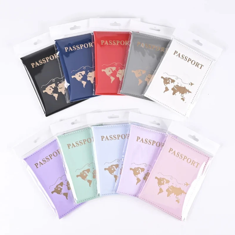 Travel Accessories Gifts For Women - Fashion Passport Protective Cover World Pattern