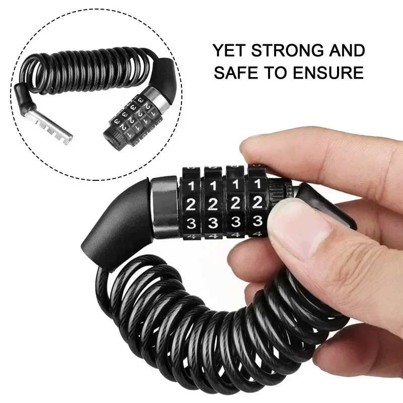 Cable Lock Combination - Motorcycle Bicycle Anti-Theft Chain 4-Digit Password