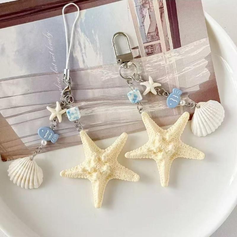 Travel Accessories Gifts For Women - Creative Seashell Keychain Starfish Bag Pendant