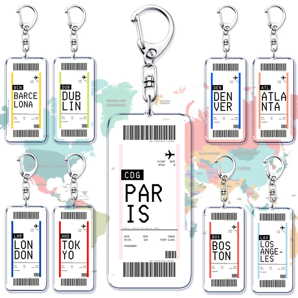 Travel Accessories New York - Plane Ticket Boarding Pass Keychain Boston