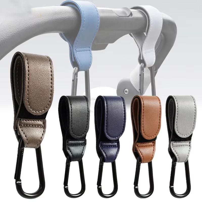 Travel Accessories For 1 Year Old - 2Pcs Leather Cart Hooks Baby Stroller