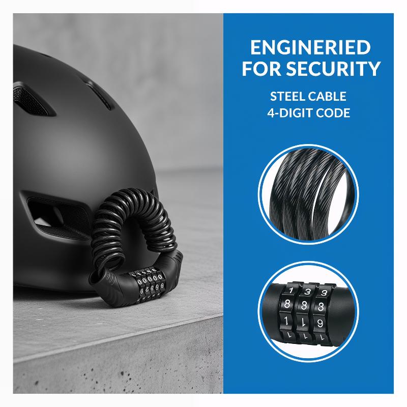 4 Digit Password Helmet Lock C - đánh giá và giá Cable Lock Combination