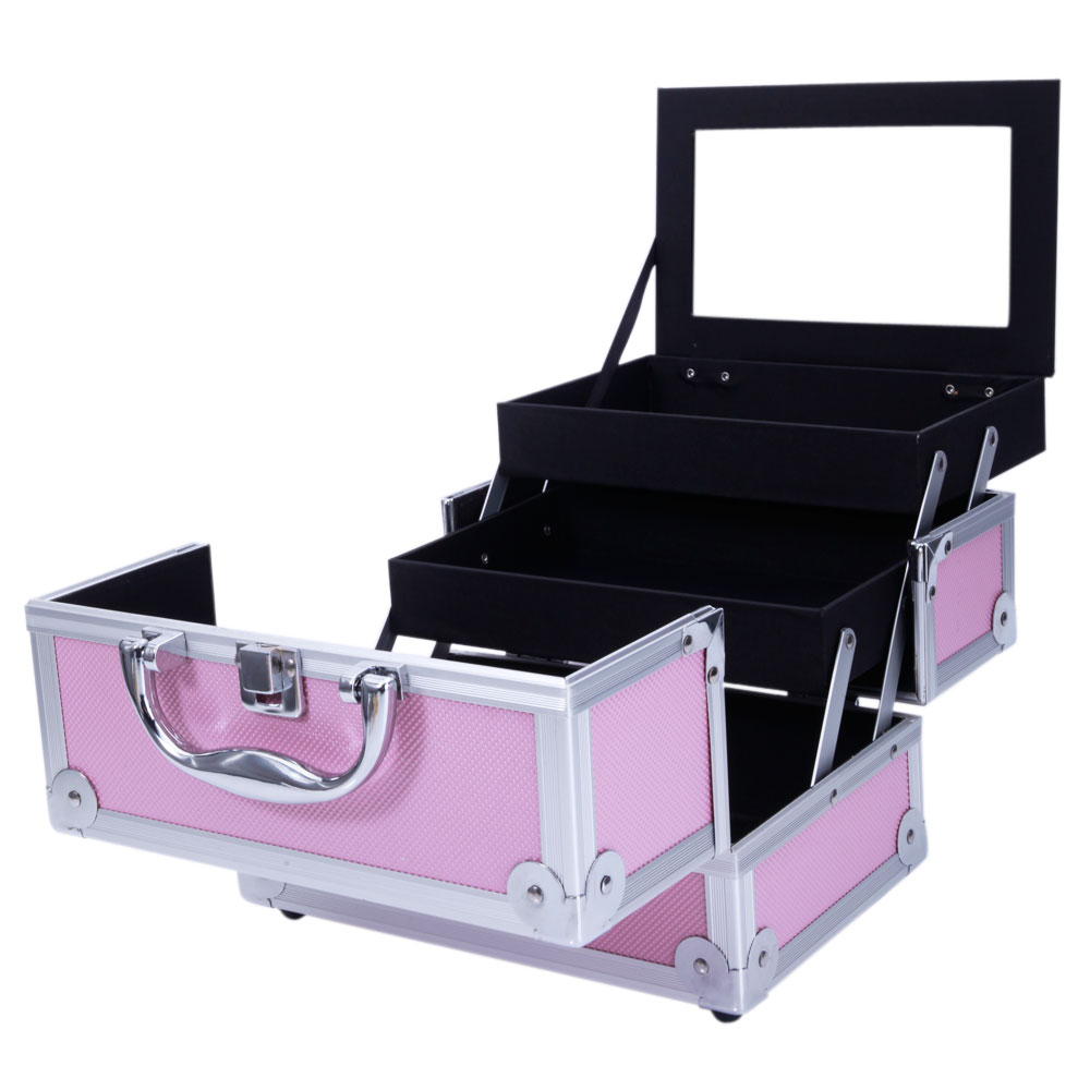 Pink Aluminum Alloy Makeup Cas - đánh giá và giá Travel Accessories Organizer Case