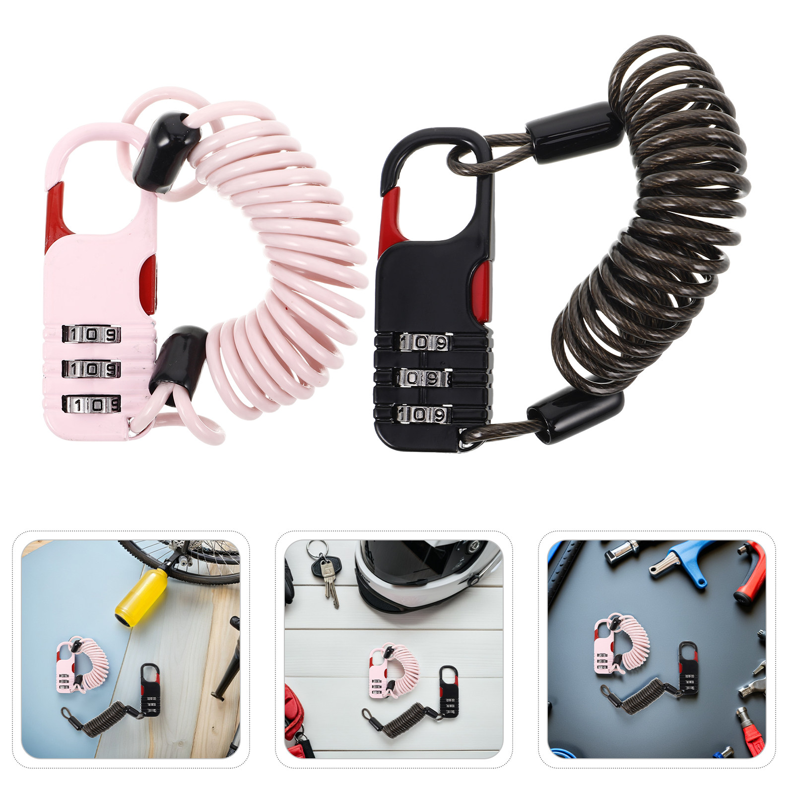 2 Pcs Bike Lock Anti Theft Han - đánh giá và giá Cable Lock Combination