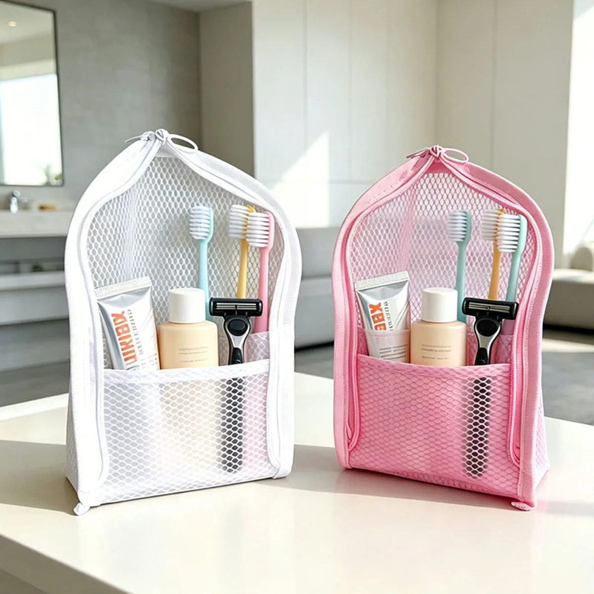 Standing Mesh Toiletry Bag for - đánh giá và giá Travel Accessories Organizer Case