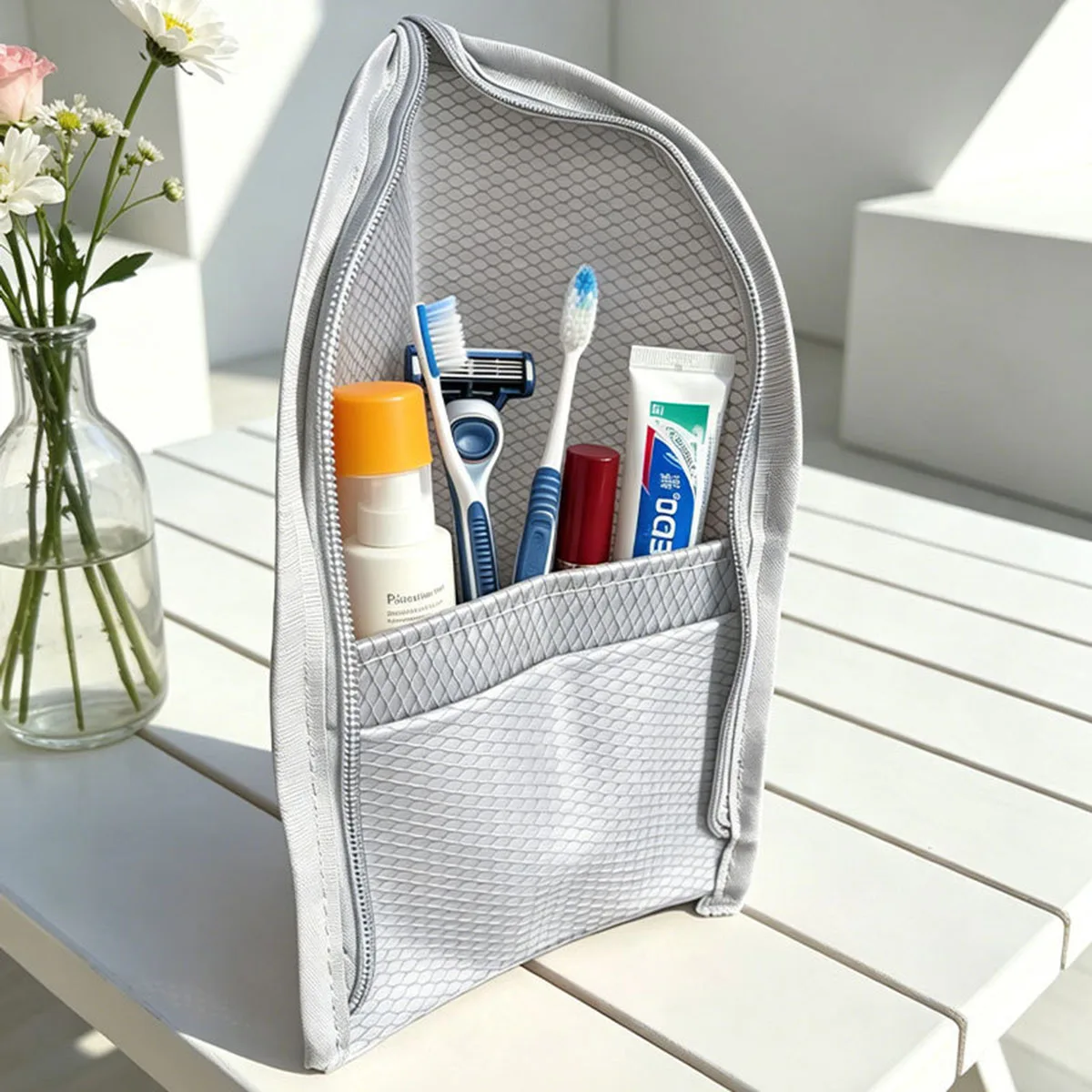 Standing Mesh Toiletry Bag for - đánh giá và giá Travel Accessories Organizer Case