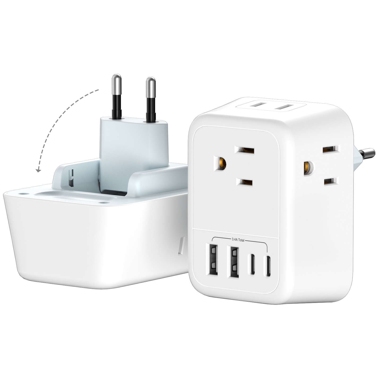 1PC US To EU Plug Adapter Euro - đánh giá và giá Travel Accessories Europe