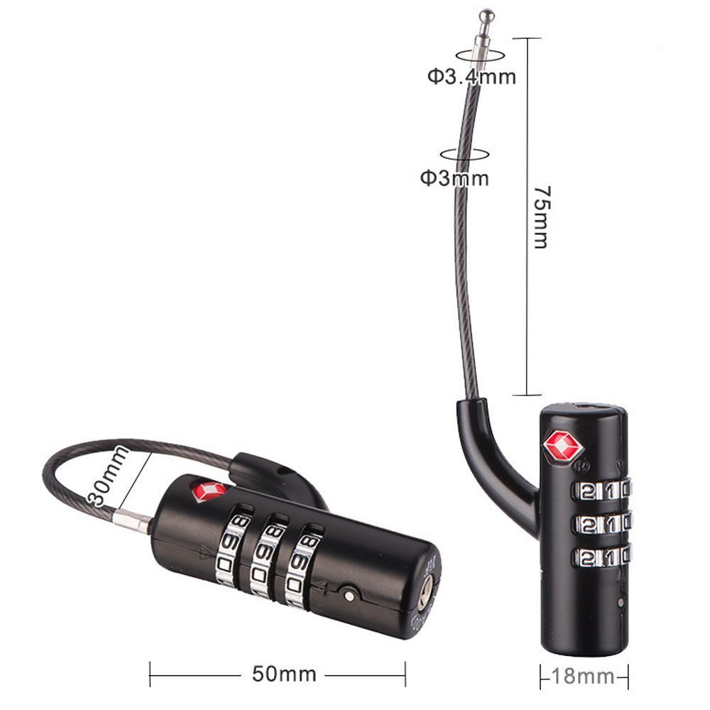 Waterproof Cable Luggage Lock  - đánh giá và giá Cable Lock Combination