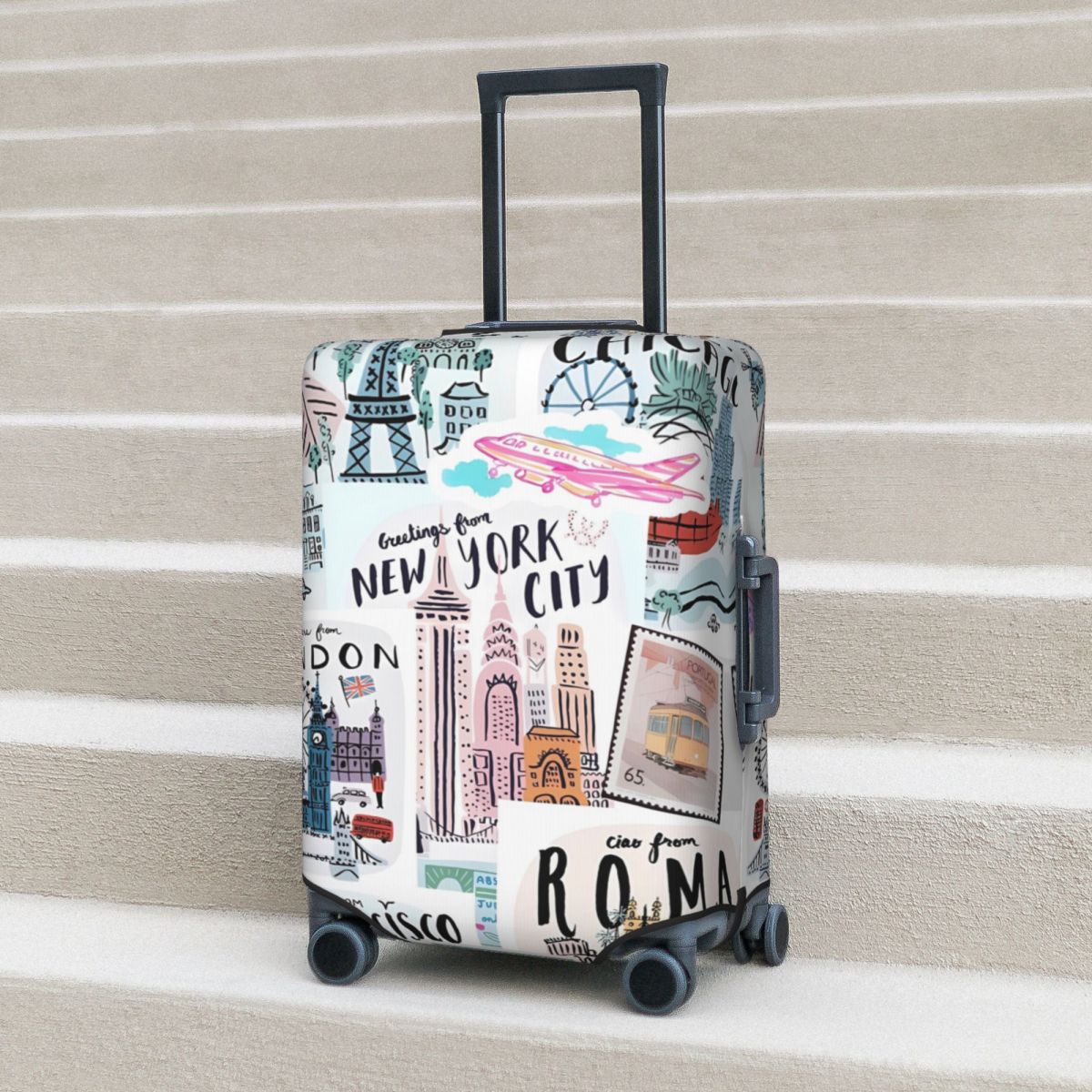 Travel Prints Suitcase Cover N - đánh giá và giá Travel Accessories New York