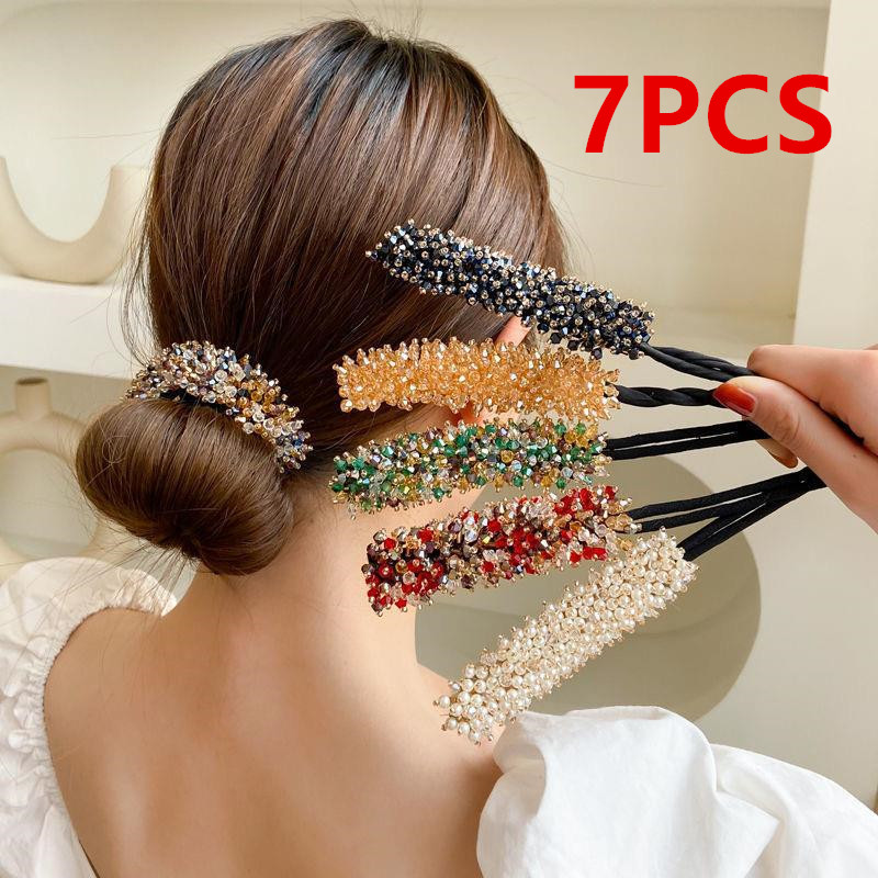 7pcs Crystal Hair Bun Maker Tw - đánh giá và giá Travel Accessories Bunnings