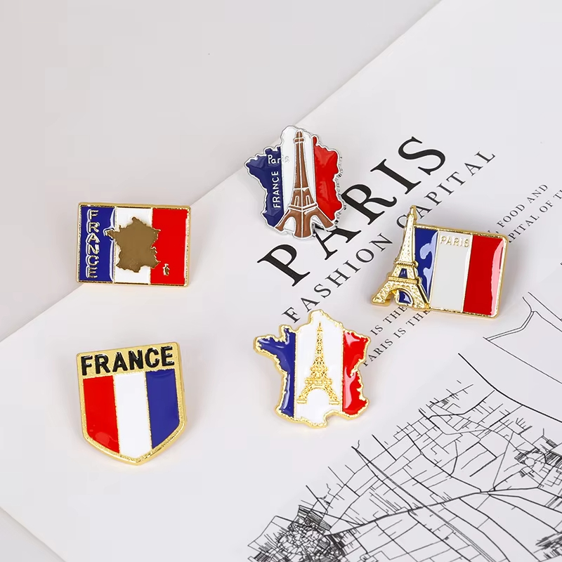 France Flag Enamel Pins Eiffel - đánh giá và giá Travel Accessories Jewelry