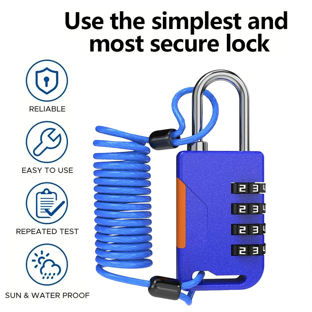 4 Digit Combination Padlock wi - đánh giá và giá Cable Lock Combination