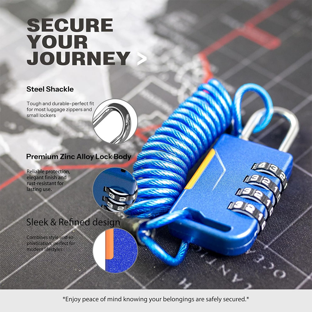4 Digit Combination Padlock wi - đánh giá và giá Cable Lock Combination